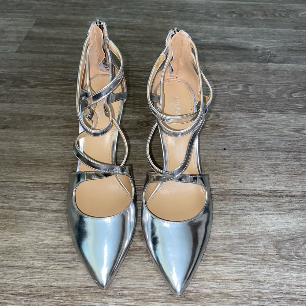 Michael kors heels silver size 8